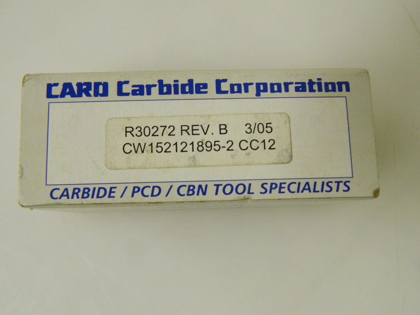Card Carbide Co. Carbide Inserts 10 Pack CW152121895-2 CC12 Rev. B R30272