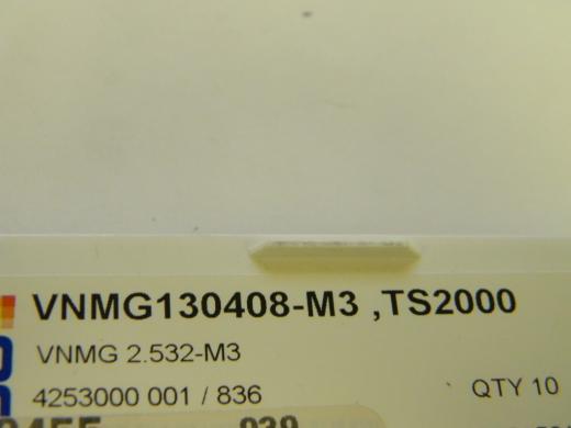 Seco Carbide Turning Inserts Grade TS2000 - 1 Box of 10 VNMG130408-M3