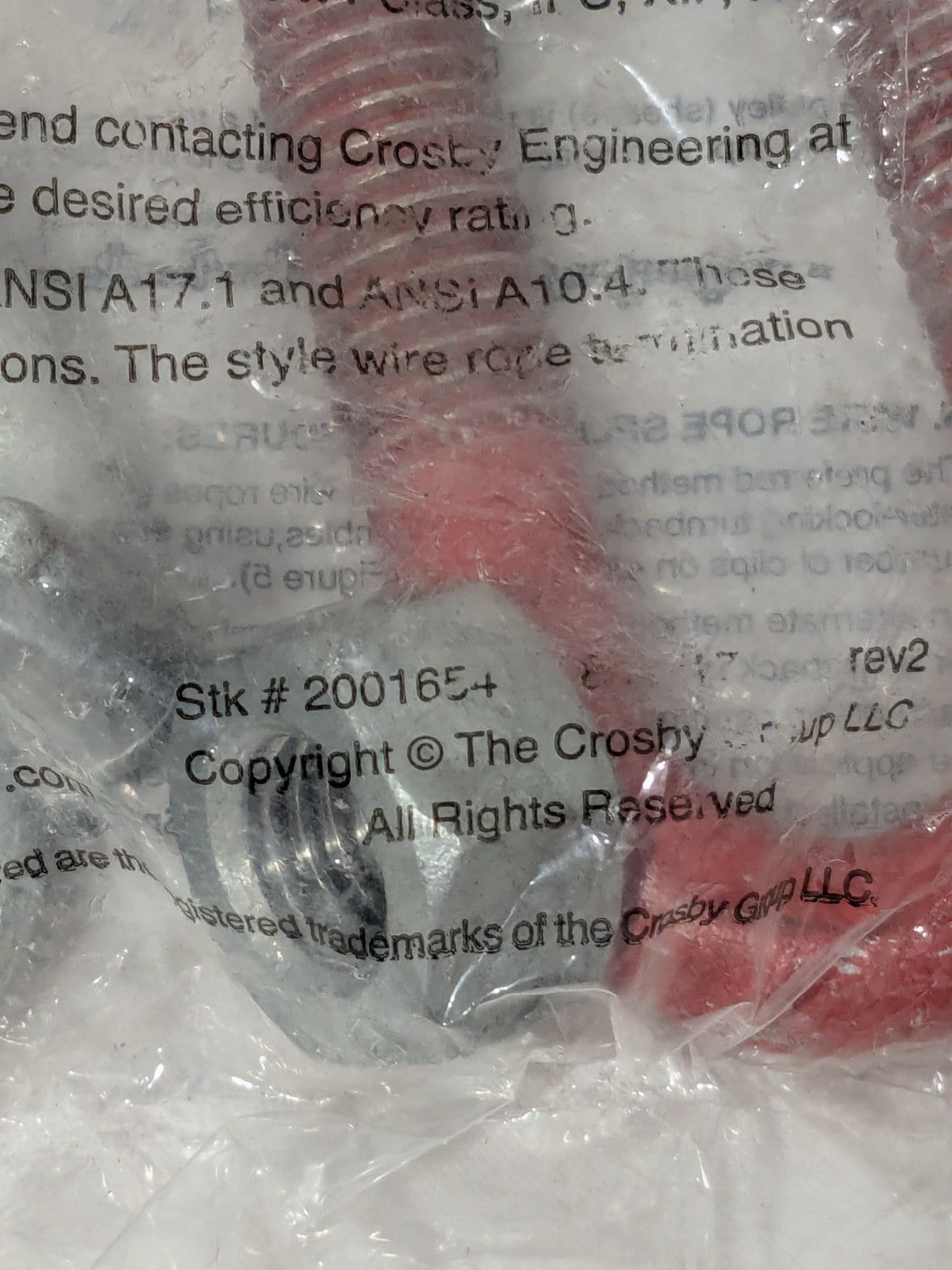 Crosby G-450 Red U-Bolt Wire Rope Clip, 3/8" Size Qty 6 2001654
