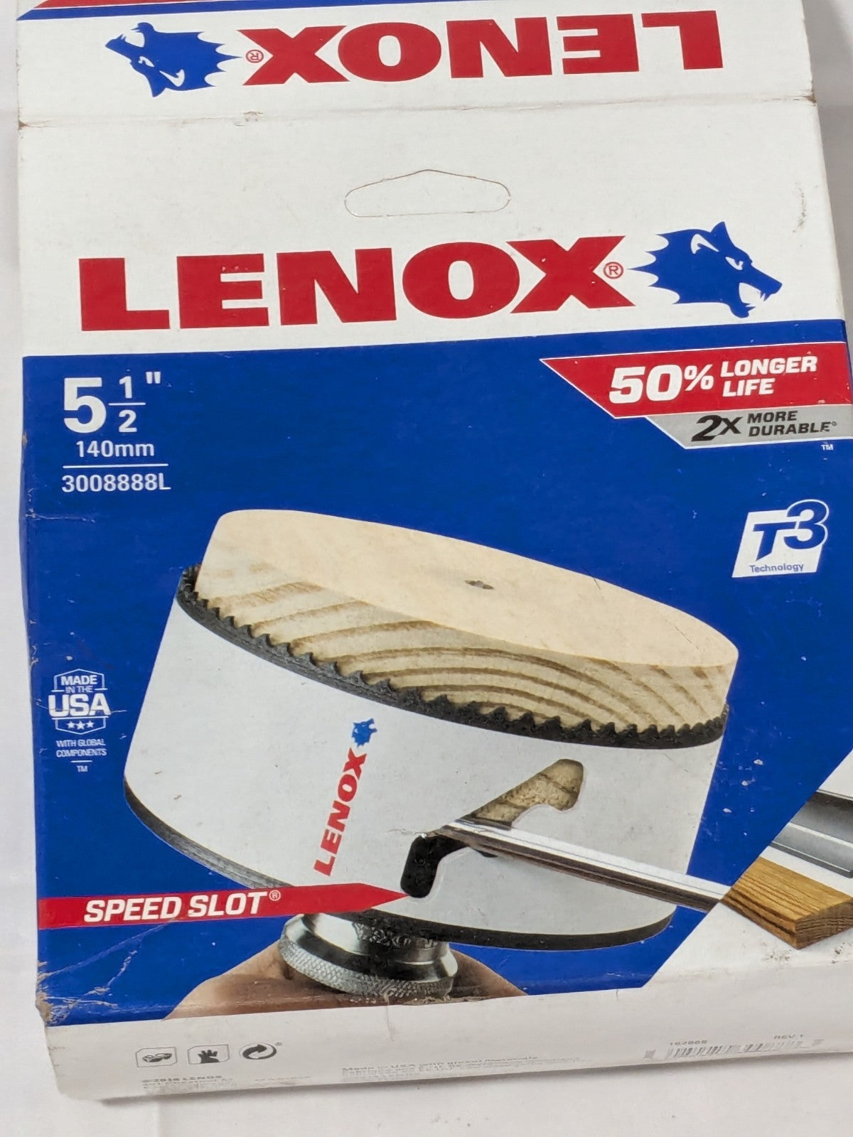 Lenox Hole Saw: 5-1/2" Saw Dia, 1-1/2" Cut Depth 3008888L