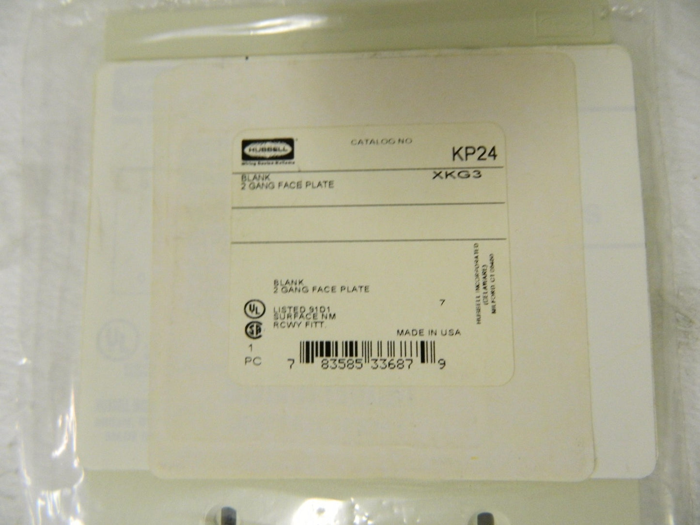 Hubbell Wiring Device Kellems Square Raceway Plate 8 Pack #KP24