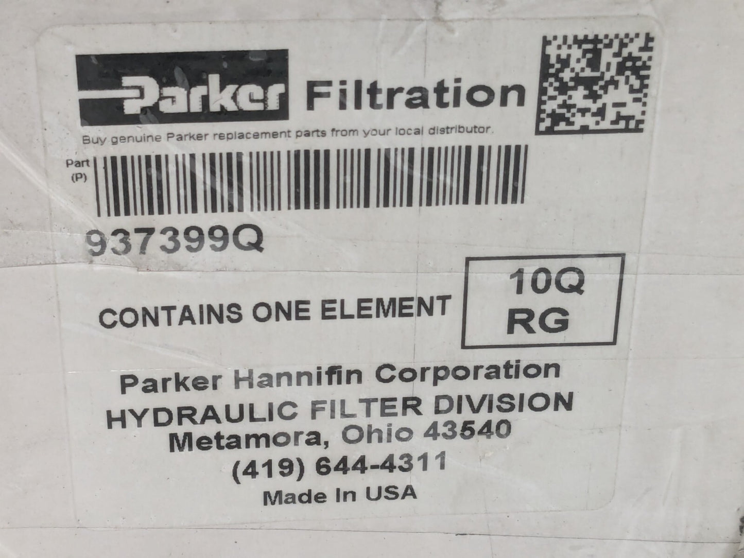 Parker Hydraulic Filter Element Microglass 10 Micron 937399Q