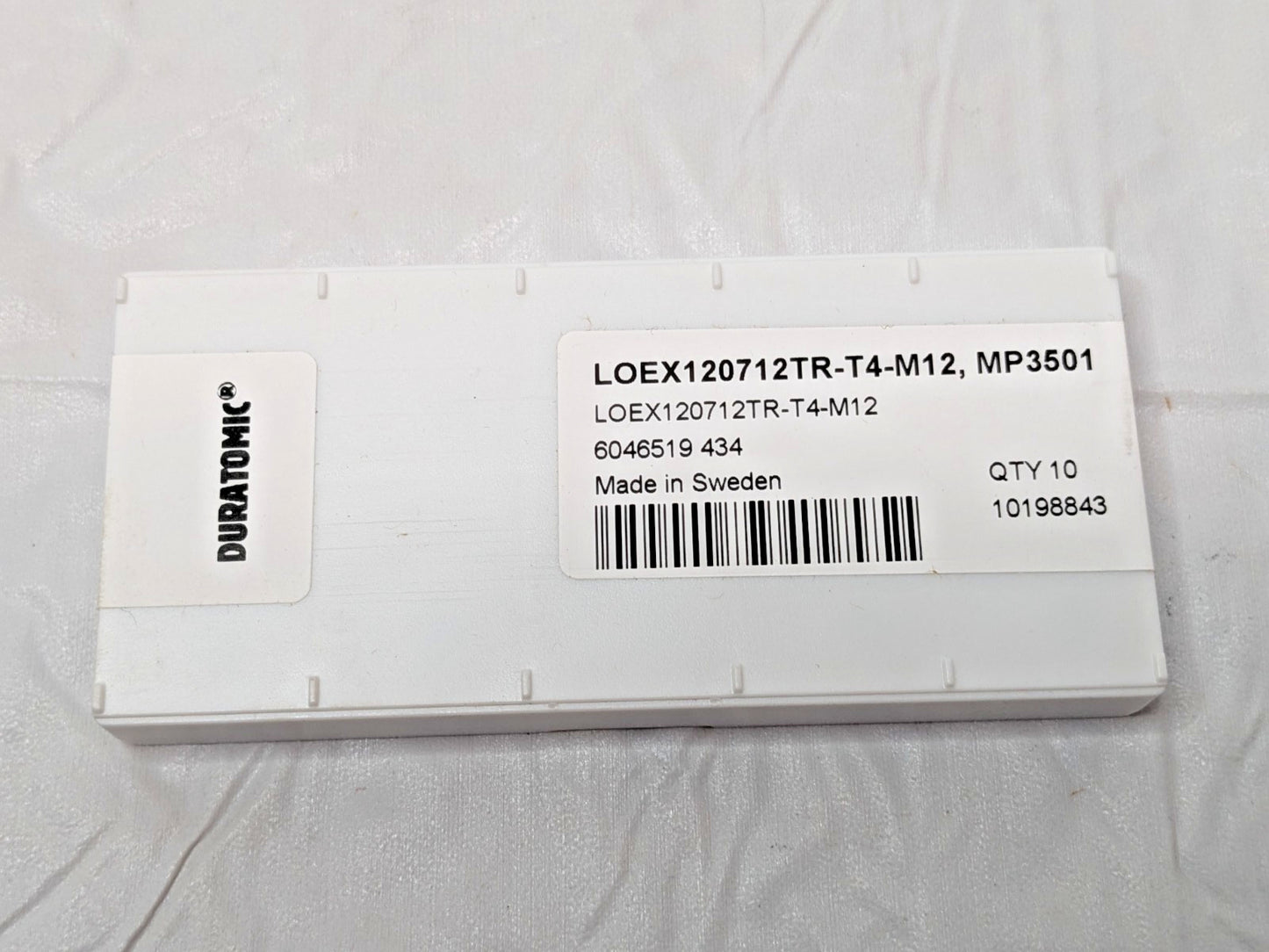 Seco Carbide Milling Inserts LOEX120712TR-T4-M12 MP3501 QTY 10 10198843