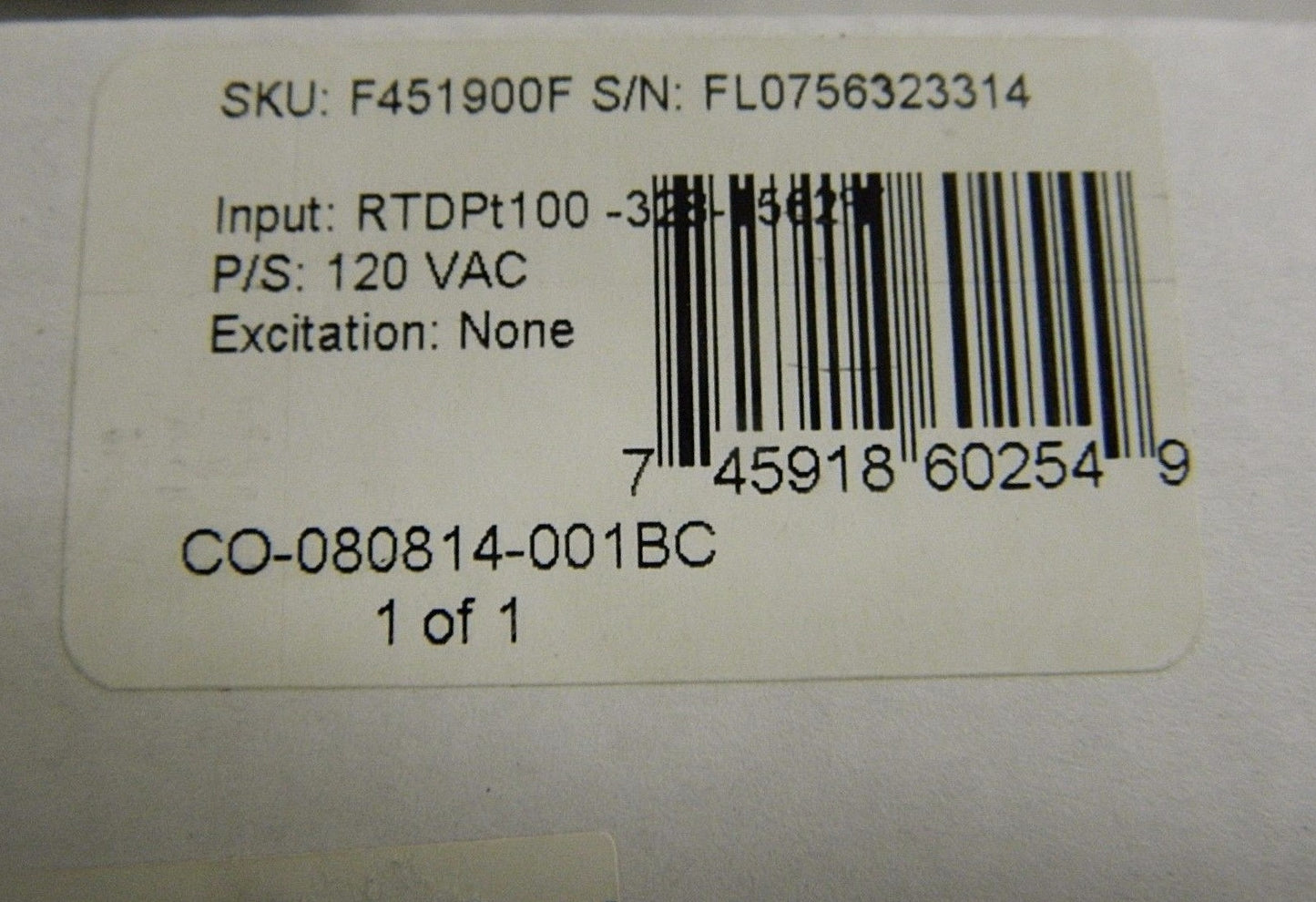 Simpson Electric Digital LED Panel Meter 4-1/2 Digits #F45-1-90-0-F