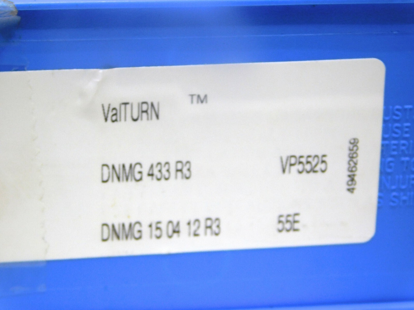 Valenite Carbide Turning Inserts DNMG433R355E Grade-VP5525 Qty 10 01523