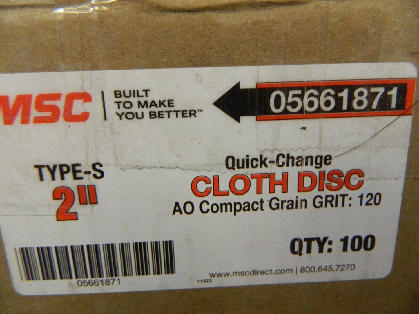 Quick-Change Discs qty 100: Type S, 2" Dia, 120 Grit, Aluminum Oxide 160245