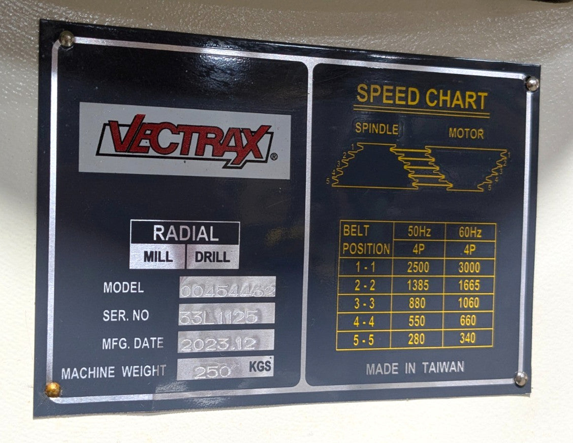 VECTRAX Radial Arm Drill 38-1/2" Swing 1.5 hp 220V with Stand *Scratch &am