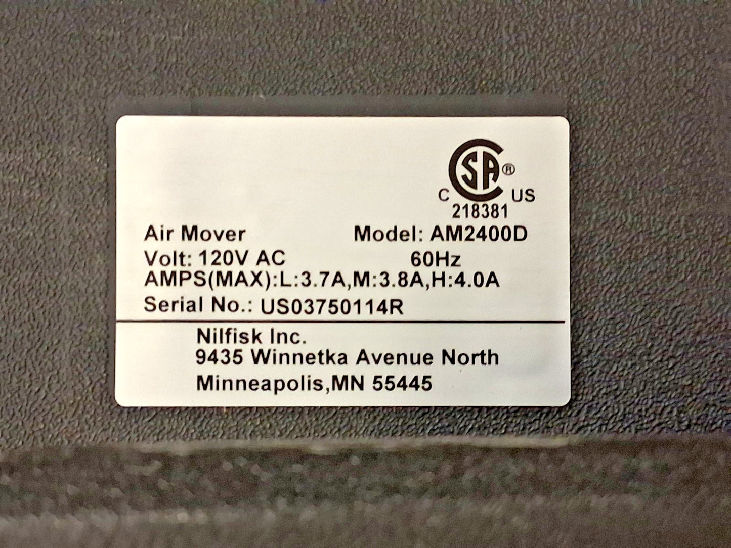 Nilfisk Floor Dryer 3 speed 2400 CFM 50000390