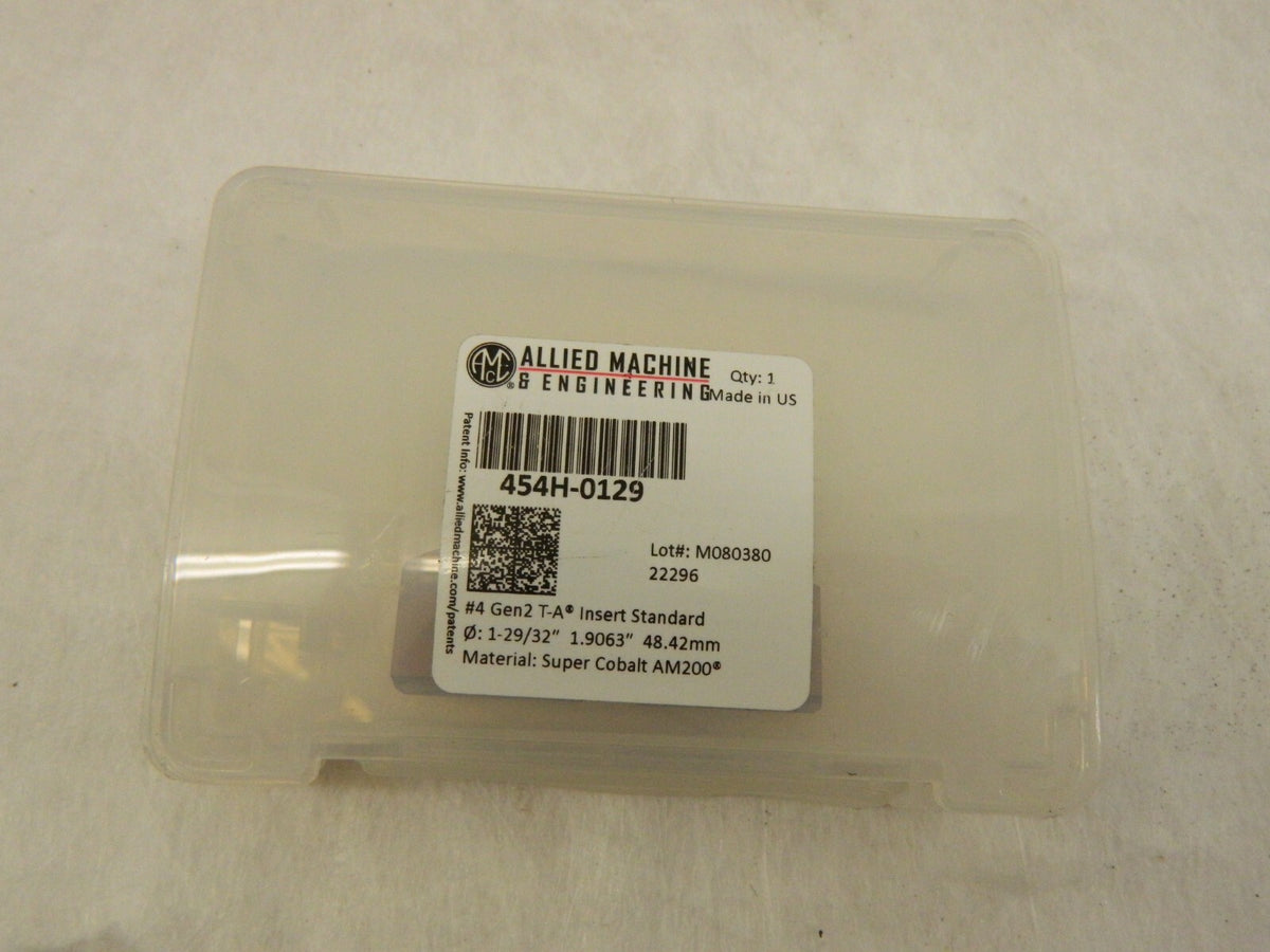 ALLIED Spade Drill Insert: 1-29/32" Dia, Series 4, Cobalt, 132 ° Point 454H-0129