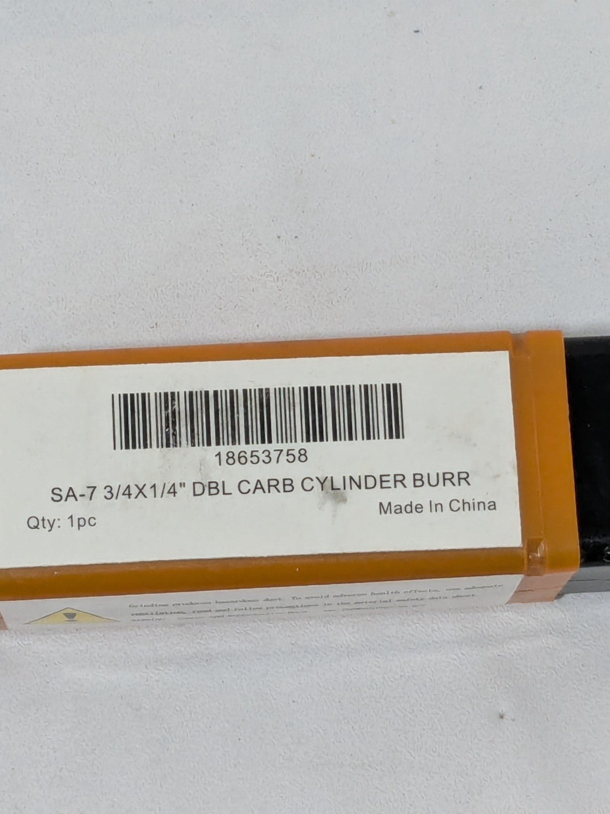 Hertel Abrasive Burr SA-7 3/4" Cut Dia, Cylinder W/Flat End, Double Cut 18653758