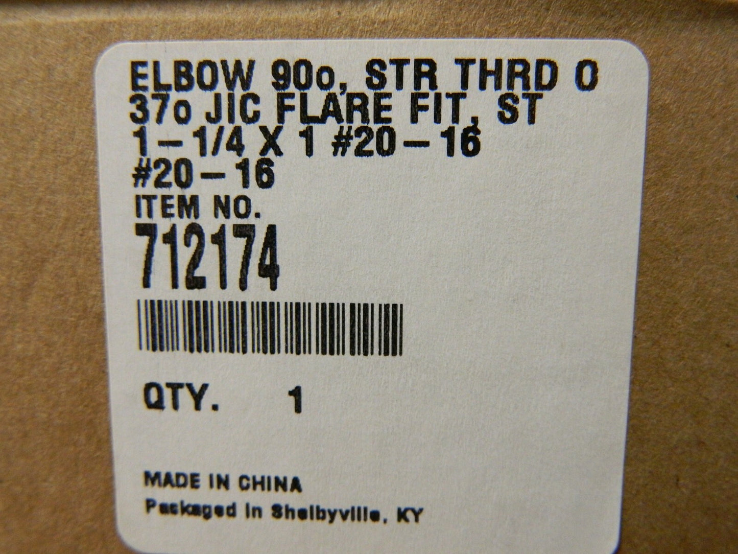 Parker 90° Elbow 1-1/4" NPTF Male x 1" Flare Fit ST Male Fitting QTY 2