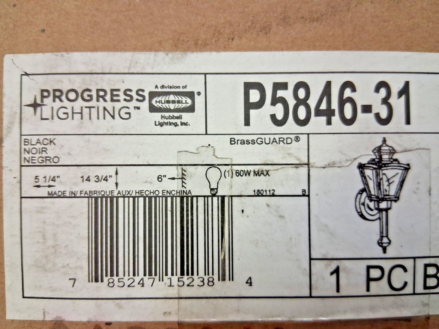 Progress Lighting 2010 Toll Outdoor Wall Lantern P5846-31