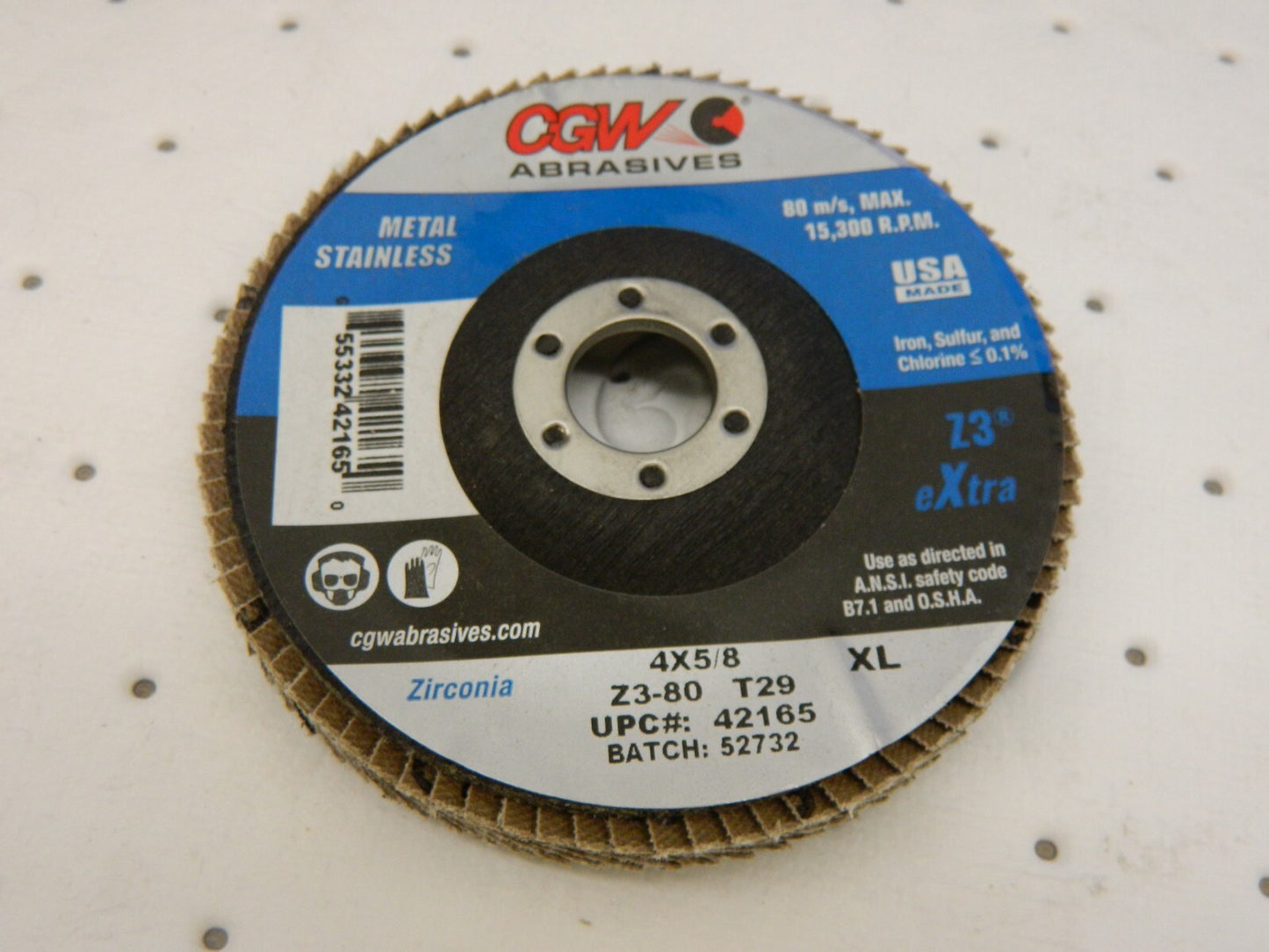 CGW ABRASIVES 10pcs Flap Disc: 5/8 Hole 80 Grit, Zirconia Alumina Type 29 42165