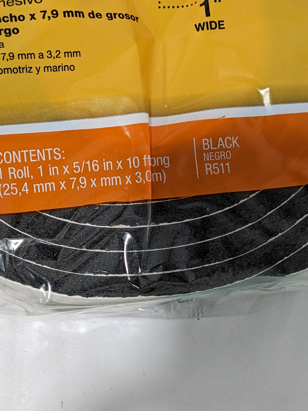 Frost King Rubber Foam Weatherseal Tape, 1W x 5/16-In. T x 10-Ft. Qty 5 R511H