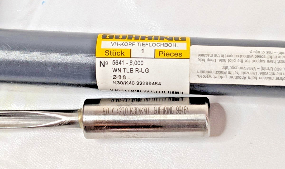 Guhring Carbide Single Flute Drill Bit 8 mm Dia Series 5641 9056410080000