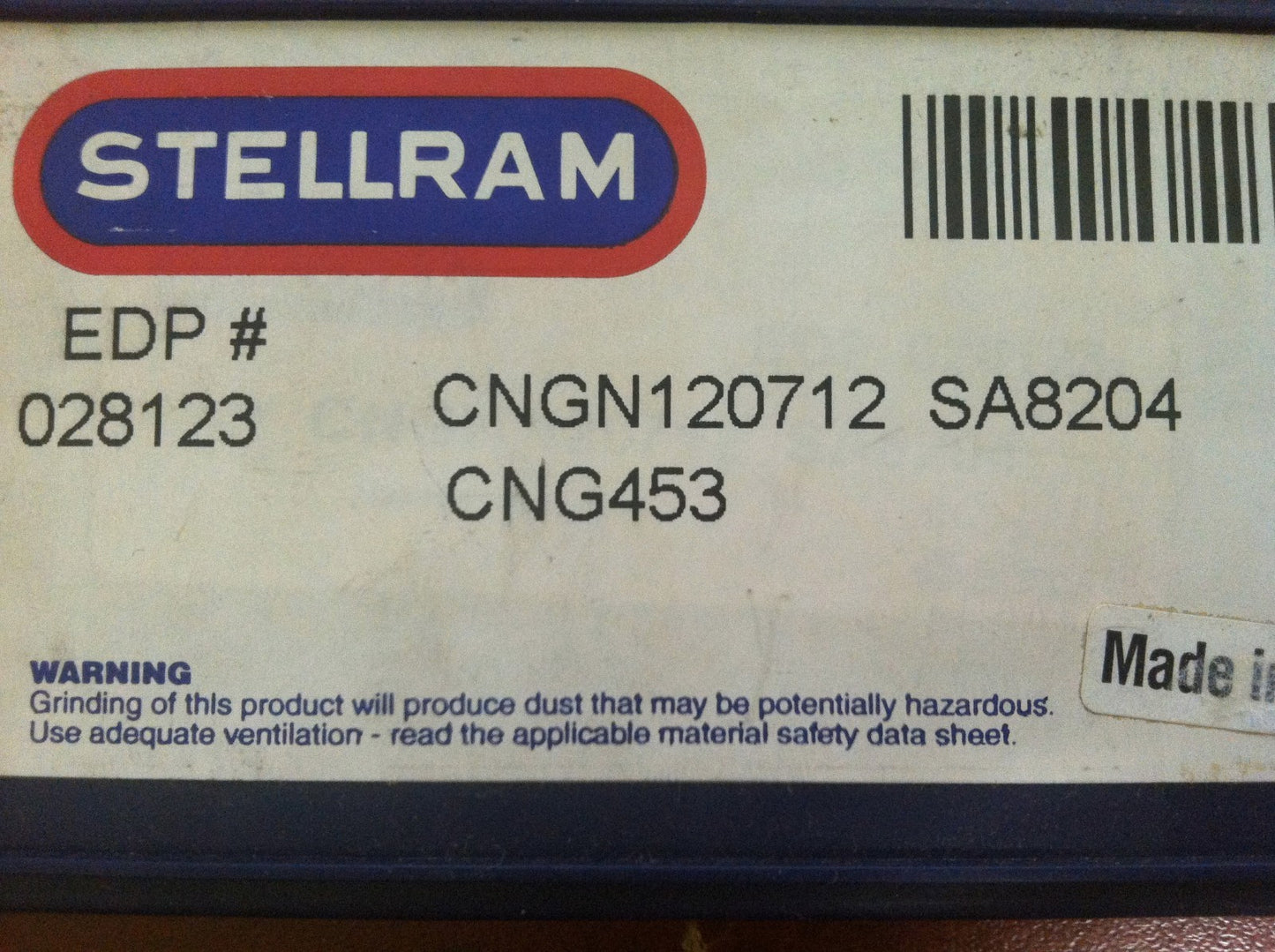 Stellram Ceramic Turning Inserts CNGN120712 Grade SA8204 Qty. 10 #028123