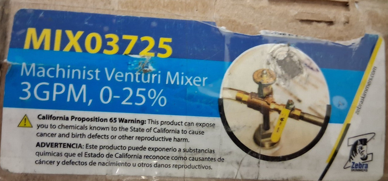 Zebra Skimmers 3 GPM Coolant Mixer/Proportioner MIX03725 damaged