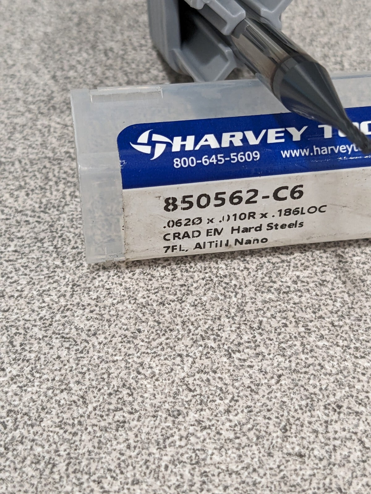 HARVEY TOOL Corner Radius End Mill: 0.0620 Dia, 0.093 LOC 850562-C6