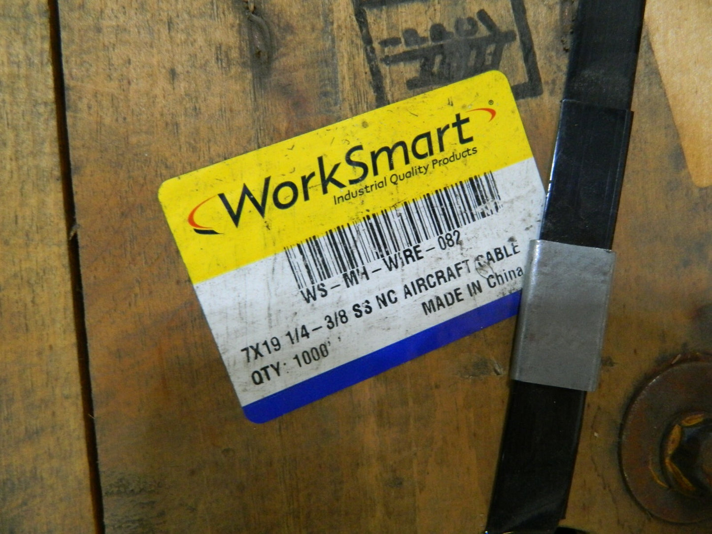 WorkSmart 3/8" x1/4" Dia Aircraft Cable 6,400Lb Strength 150ft WS-MH-W