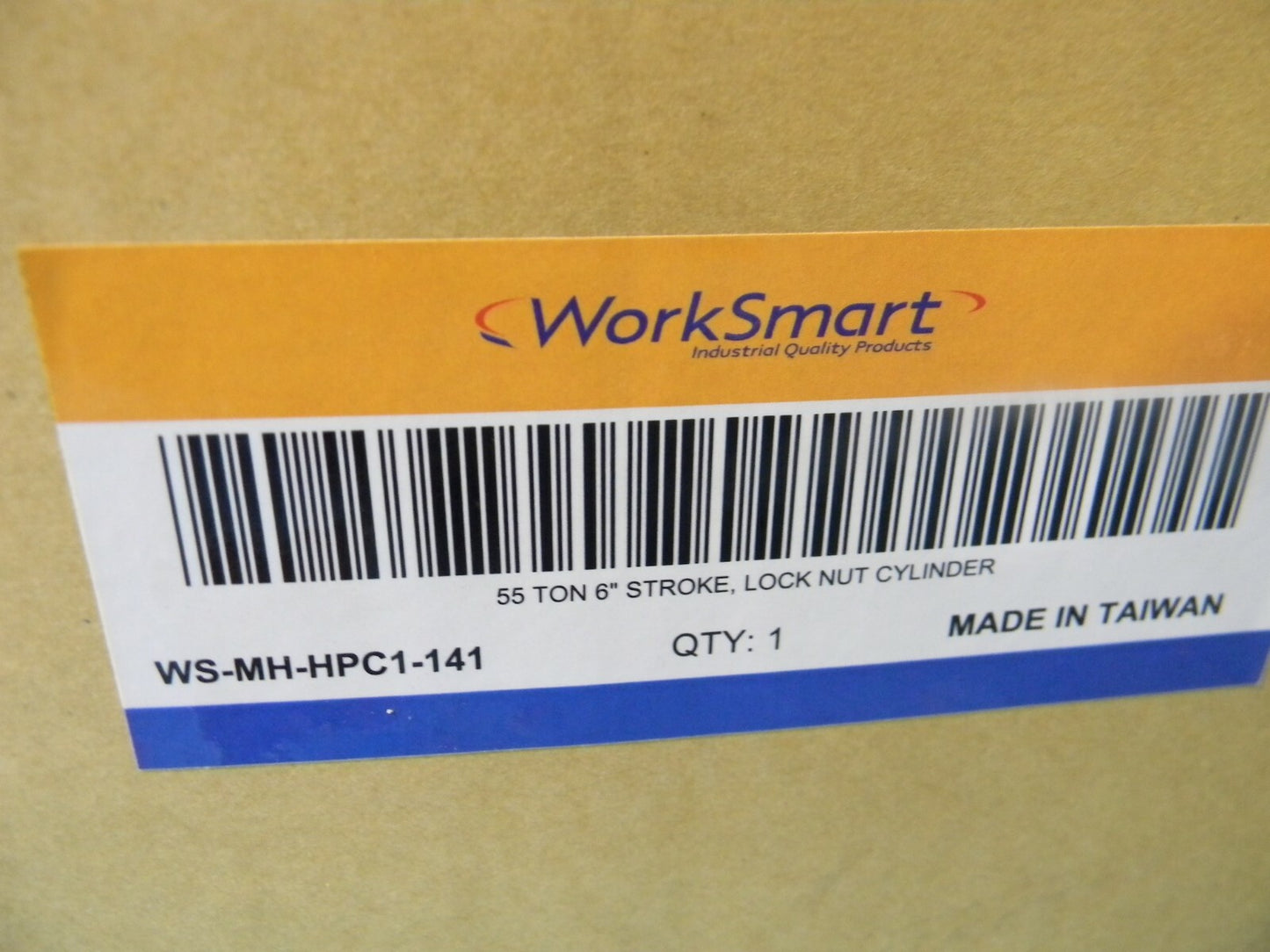 WorkSmart Hydraulic Lock Nut Cylinder 55 Ton Capacity 6" Stroke 10,000 PSI Max