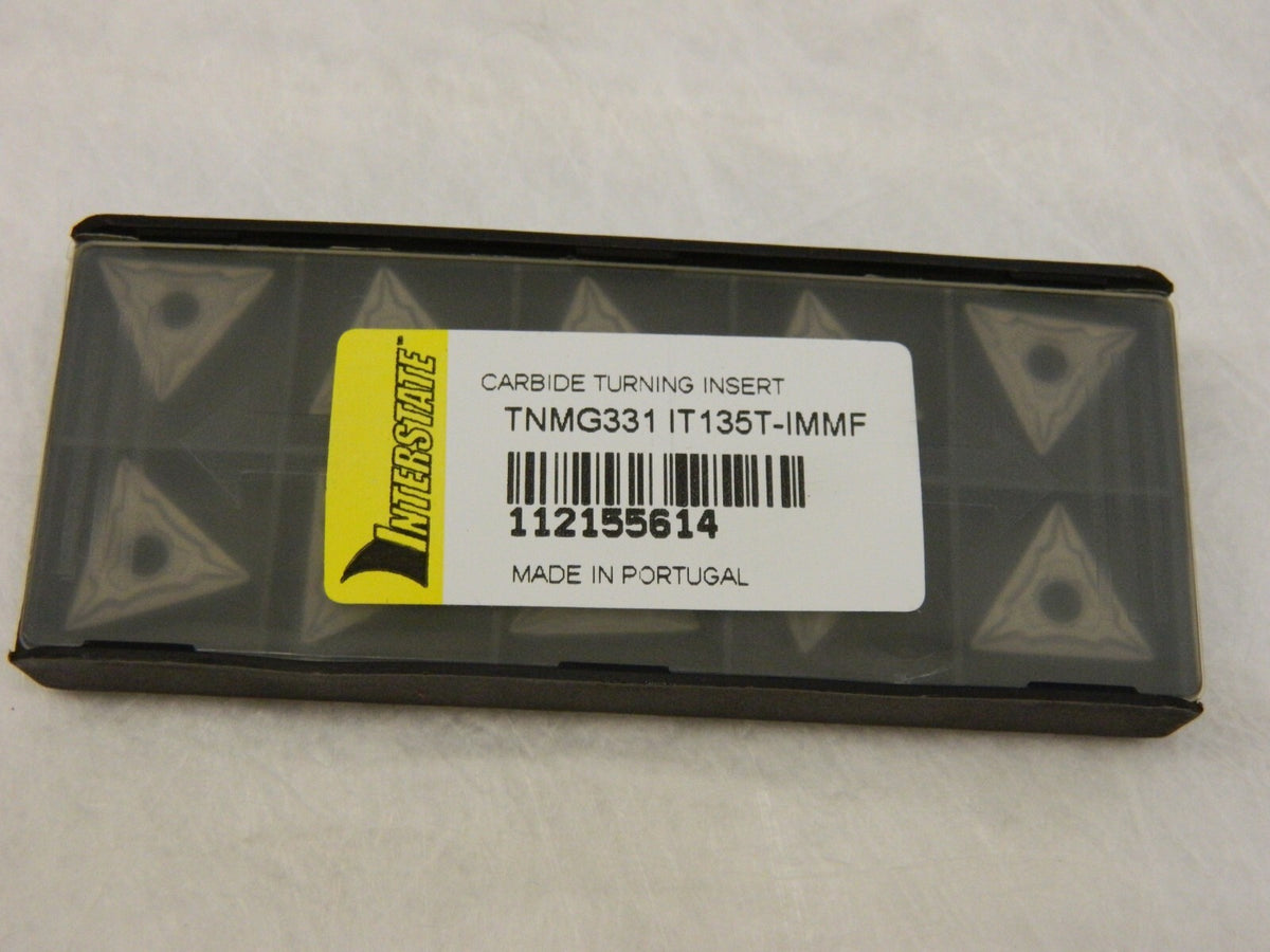 Interstate Carbide Turning Insert TNMG331 IMMF Grade IT135T Pack of 10 112155614