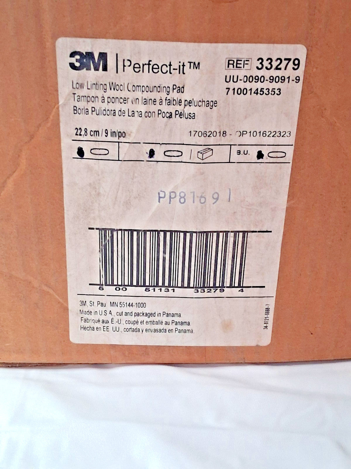 3M Wool Perfect-It Low Linting Compounding Pad 9' 33279