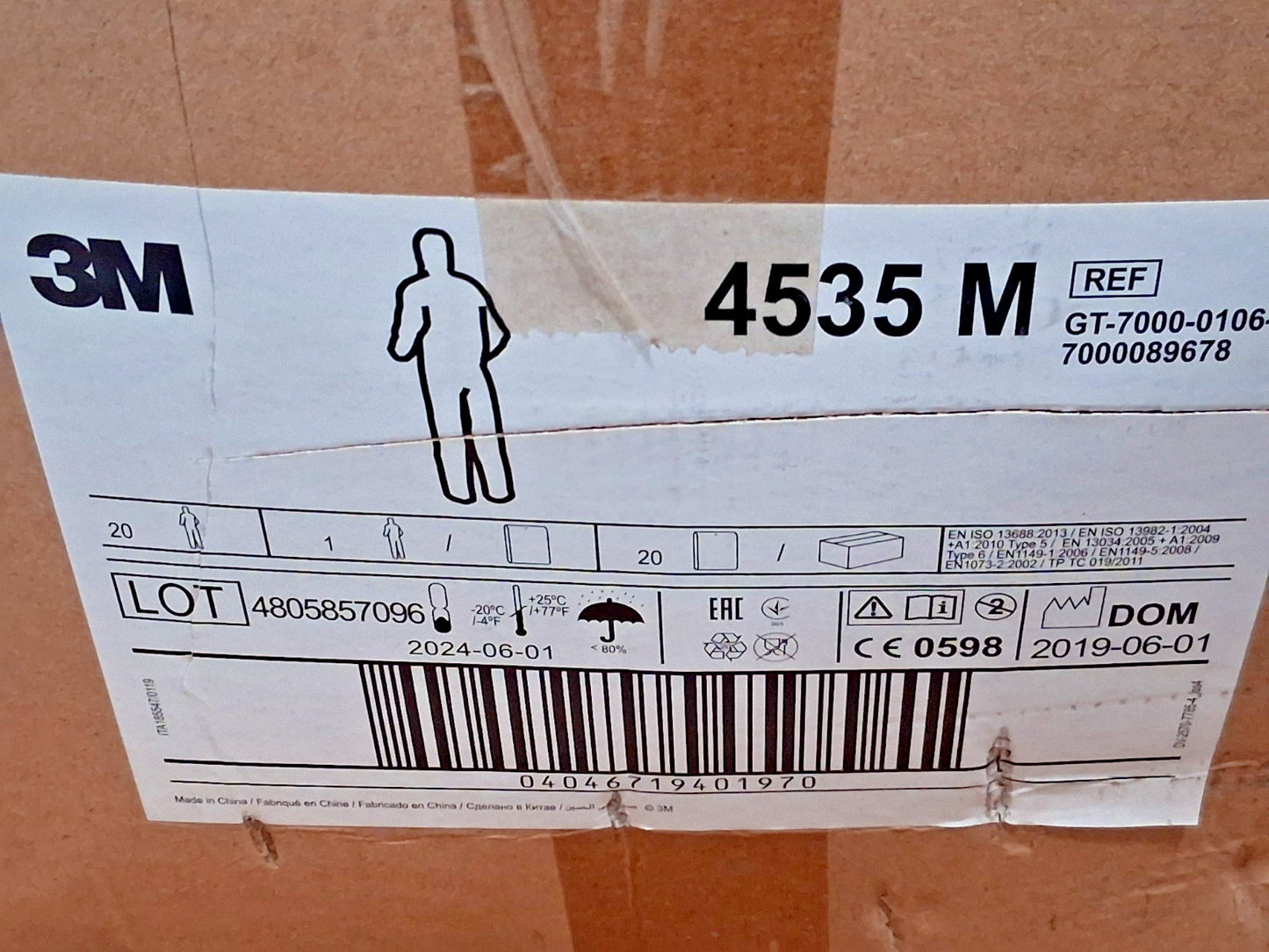 3M Protective Coverall Size M QTY20 4535