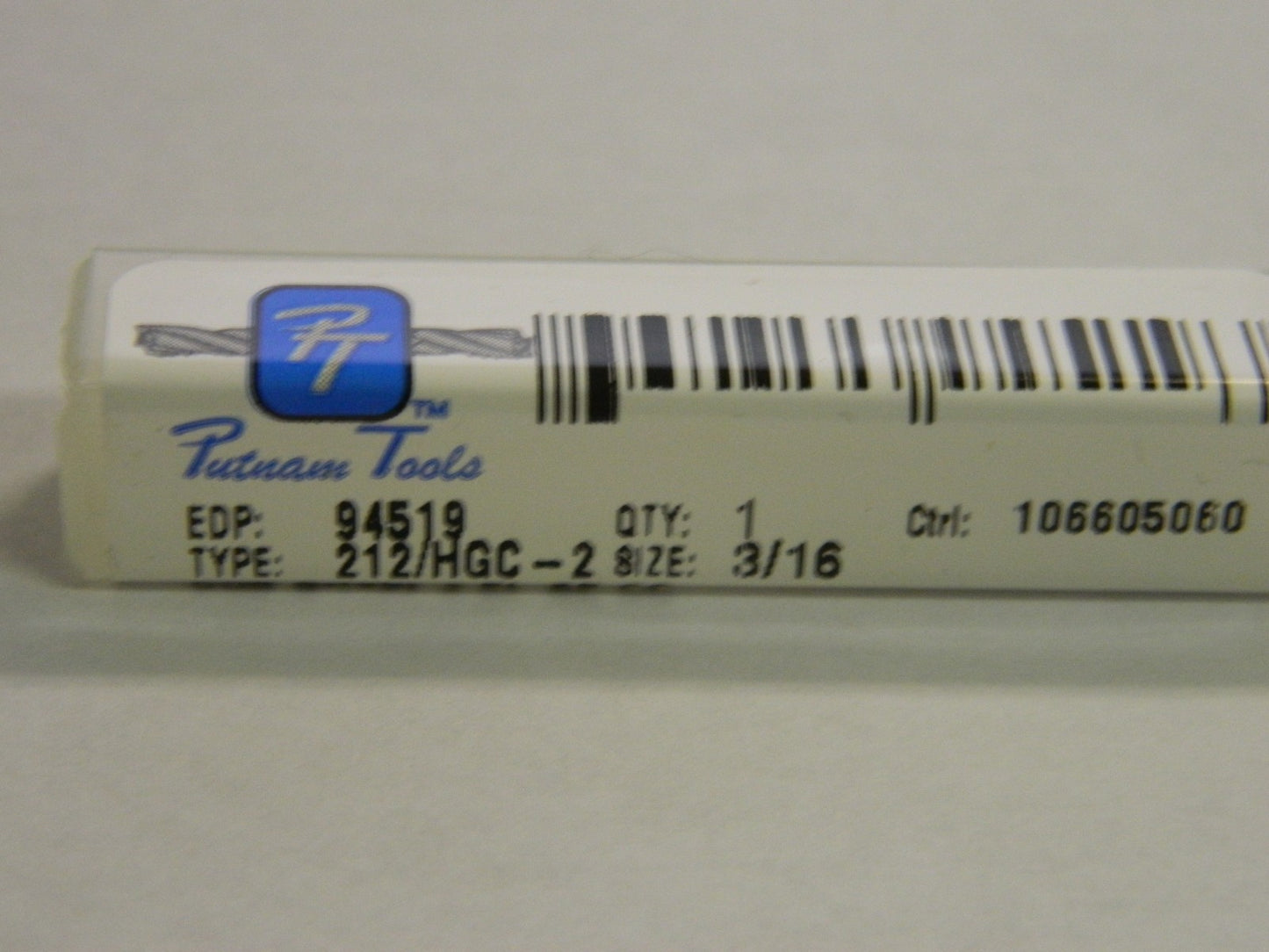Putnam Tools Square End Mill 3/16" x 3/16" x 3/8" x 2-1/16"