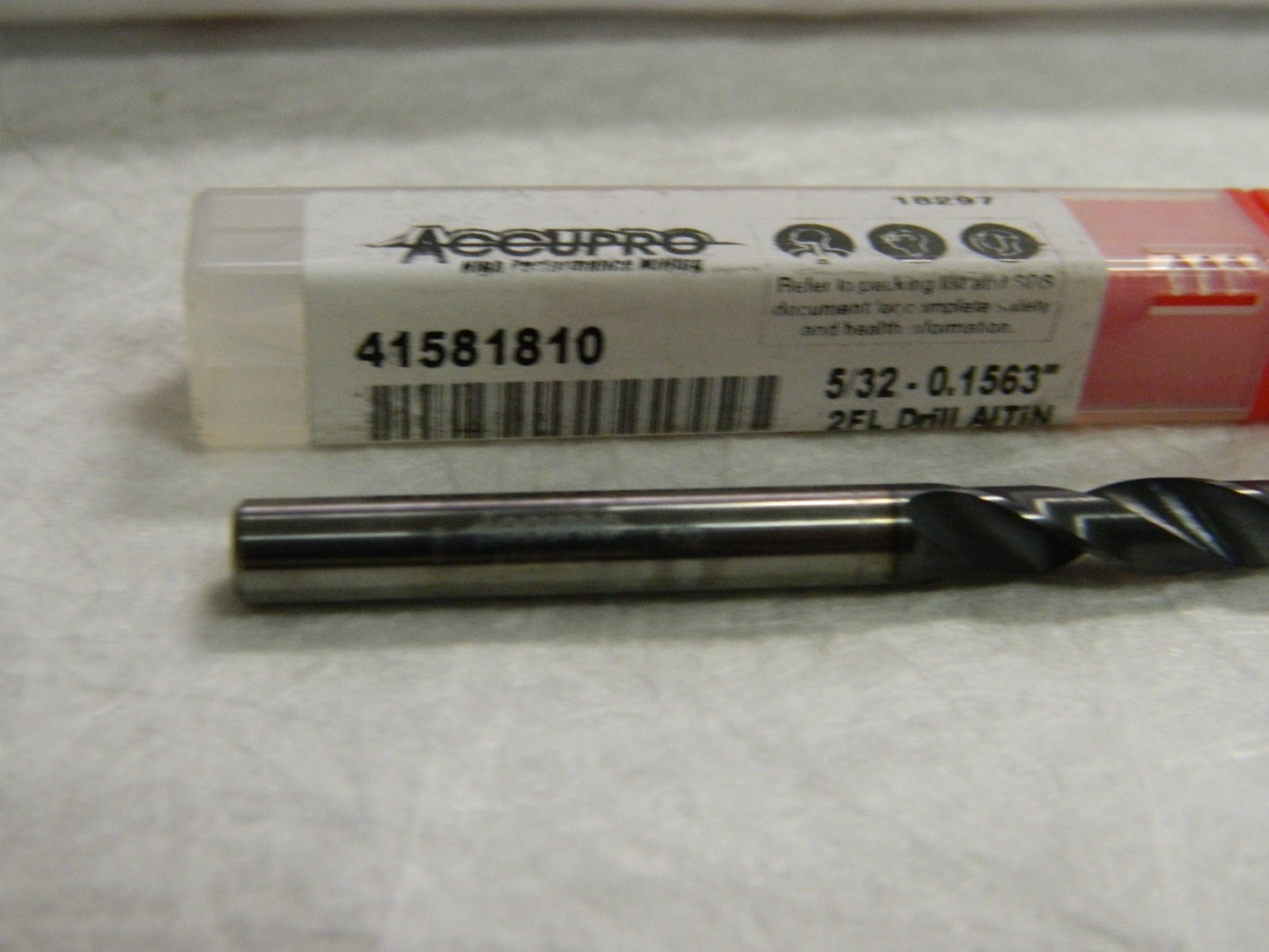 Accupro Spiral Flute Screw Machine Length Drill Bit 5/32" Diam QTY 3 415818
