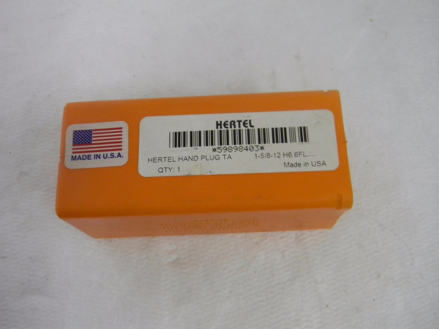 Hertel HSS STD Hand Plug Tap 1-4/8"-12 UNS 6Fl RH 5" OAL 59898403