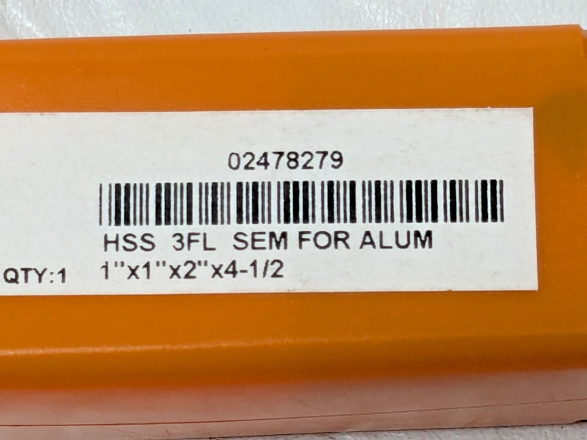 Hertel Square End Mill HSS 1" Dia X 2" LOC X 4-1/2" OAL 3FL 02478279