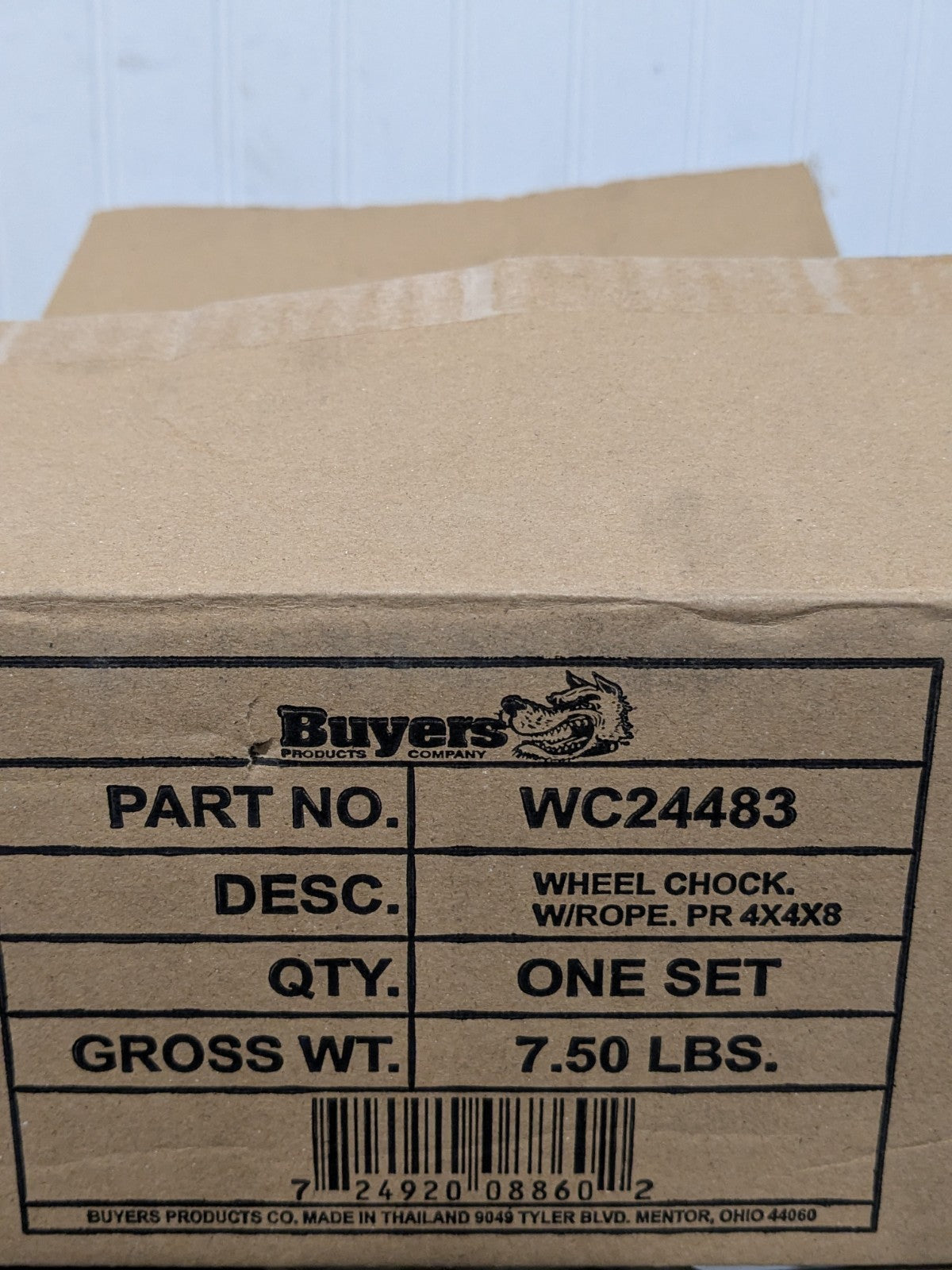 Buyers Products Rubber Wheel Chock With Rope: 4" OAL WC24483
