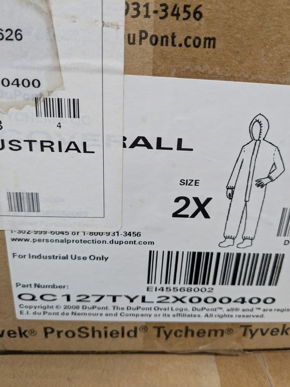 (4) Dupont Disposable Coverall Chemical & Oil Protection Sz 2XL QC127TYL2X000400