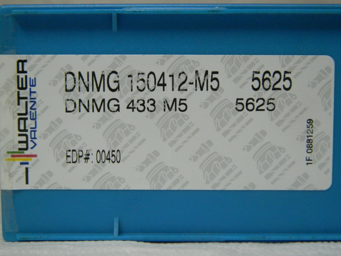 Walter Valenite Carbide Inserts DNMG150412-M5 DNMG433M5 VP5625 Qty 10 00450