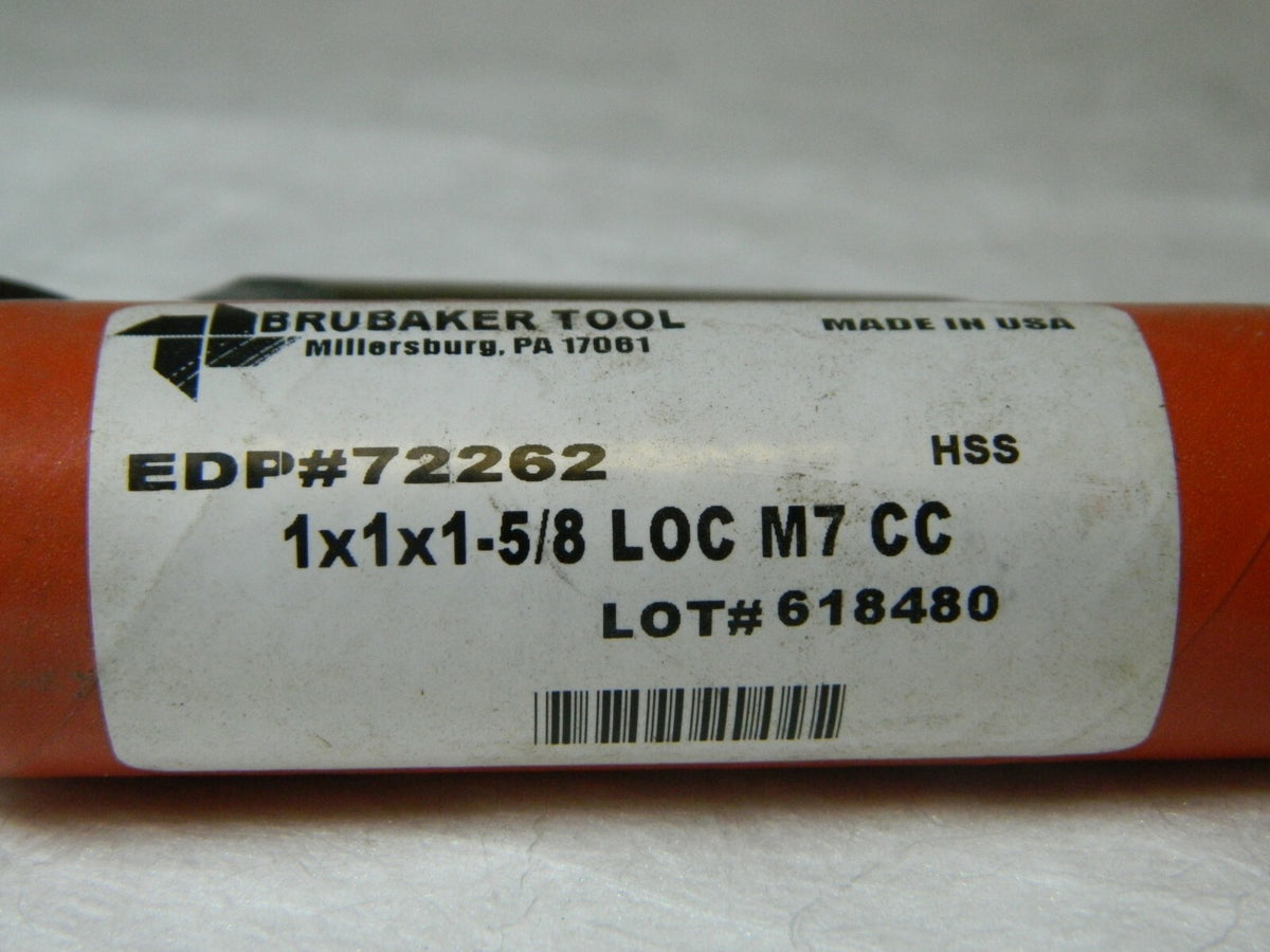 Brubaker Double End Mill 1" x 1" x 1-5/8" x 5-7/8" 2F HSS Square CC 2262