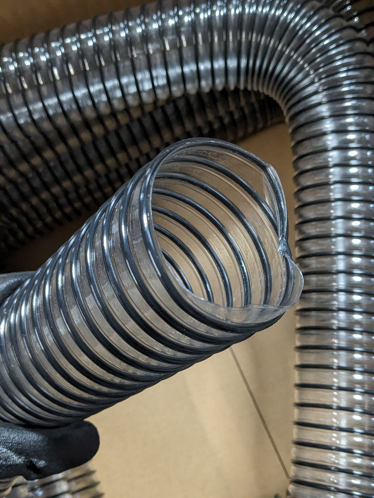 Hi-Tech Duravent Vacuum Duct Hose 25 Ft. x 3 In. Clear PVC 039003000001