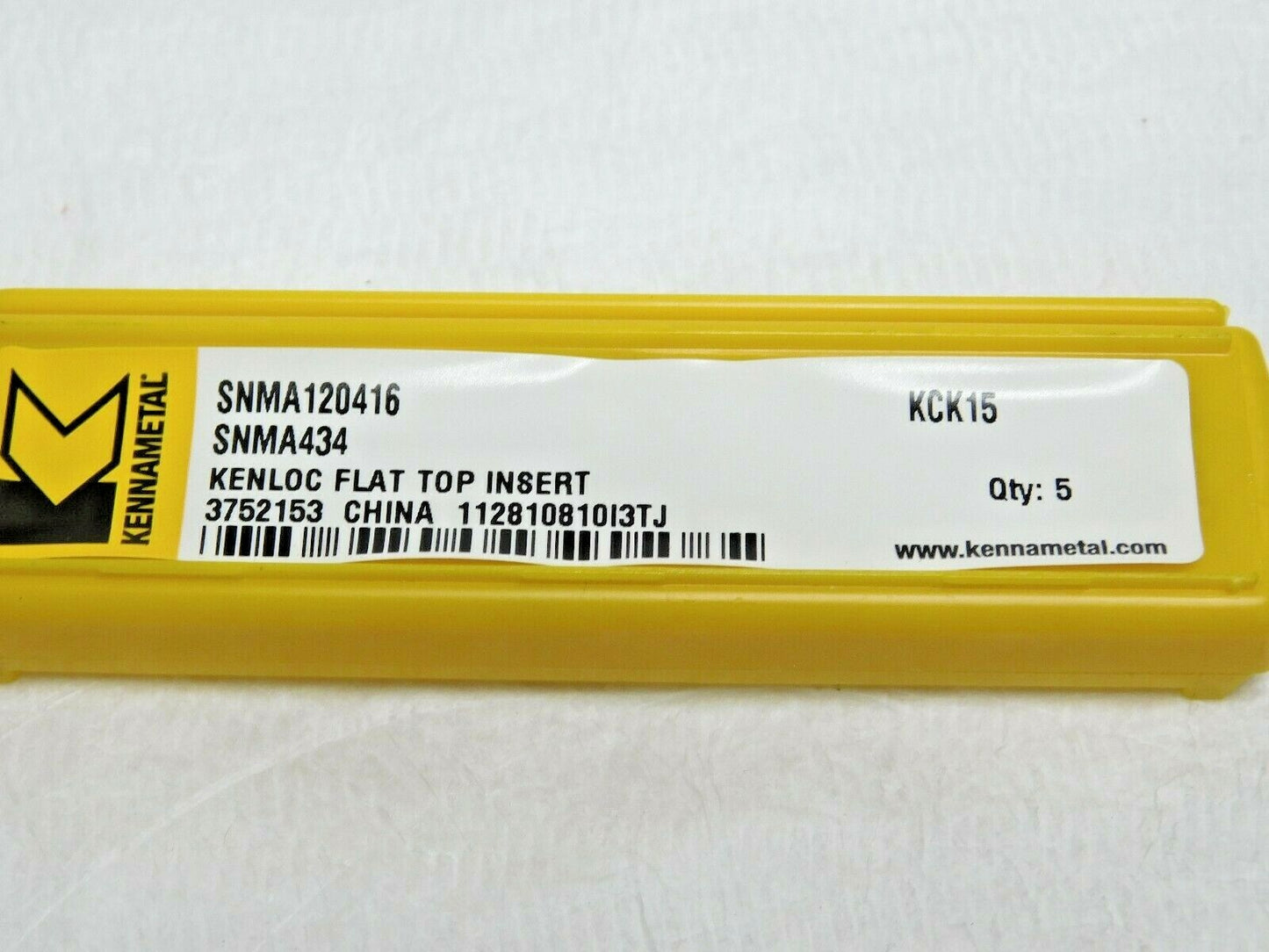 Kennametal Carbide Turning Inserts 1/2" IC SNMA434 Grade KCK15 Qty 5 375215