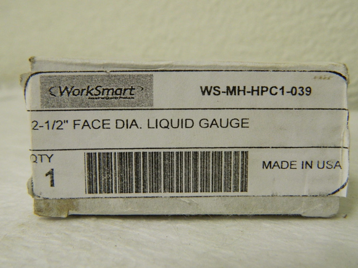 WorkSmart Pressure Liquid Gauge 2-1/2" 0 to 15,000 Scale Range WS-MH-HPC1-0