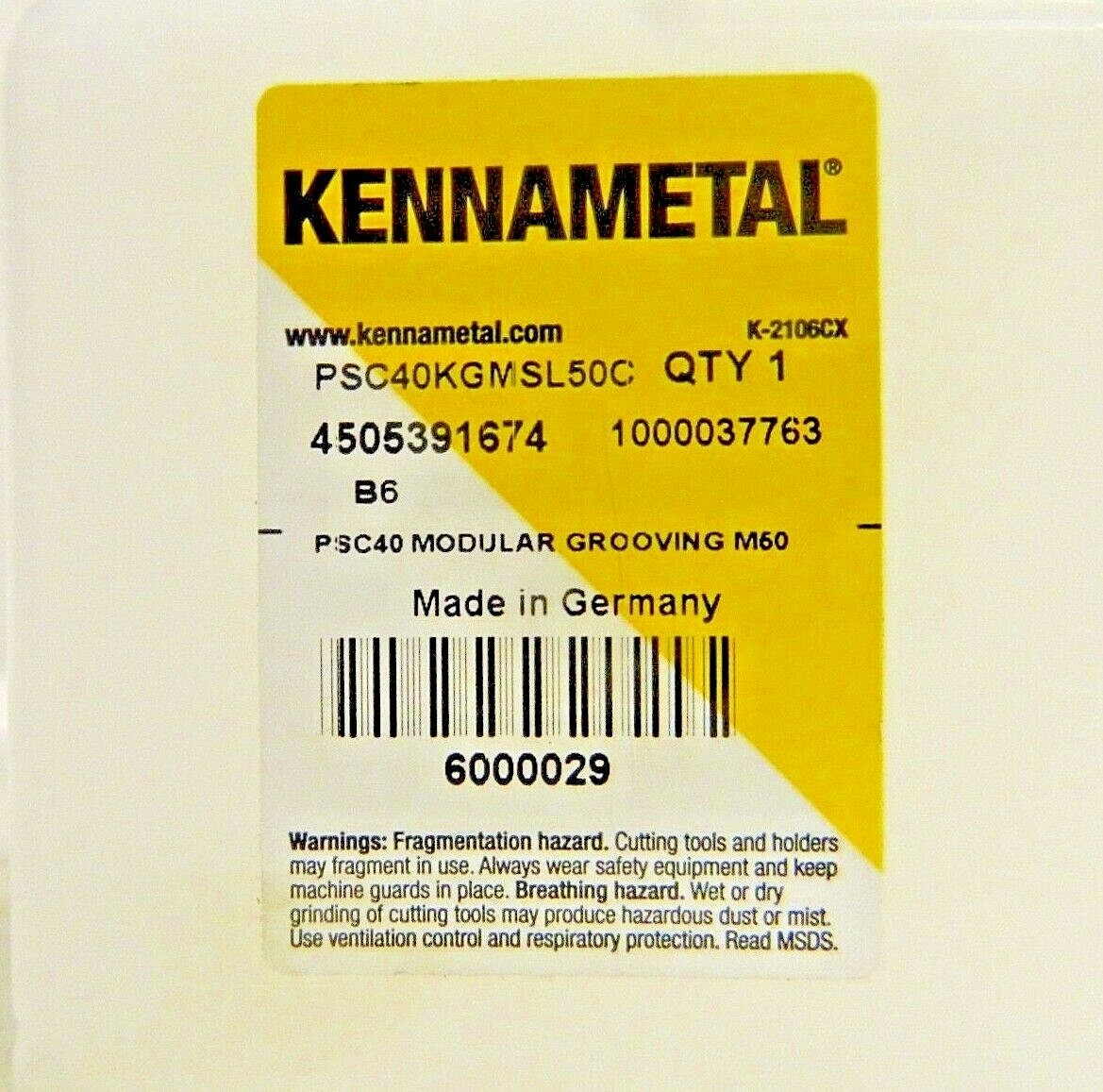 Kennametal Modular Grooving Blade Holder Head LH 2-1/2" HL PSC40KGMSL50C 60