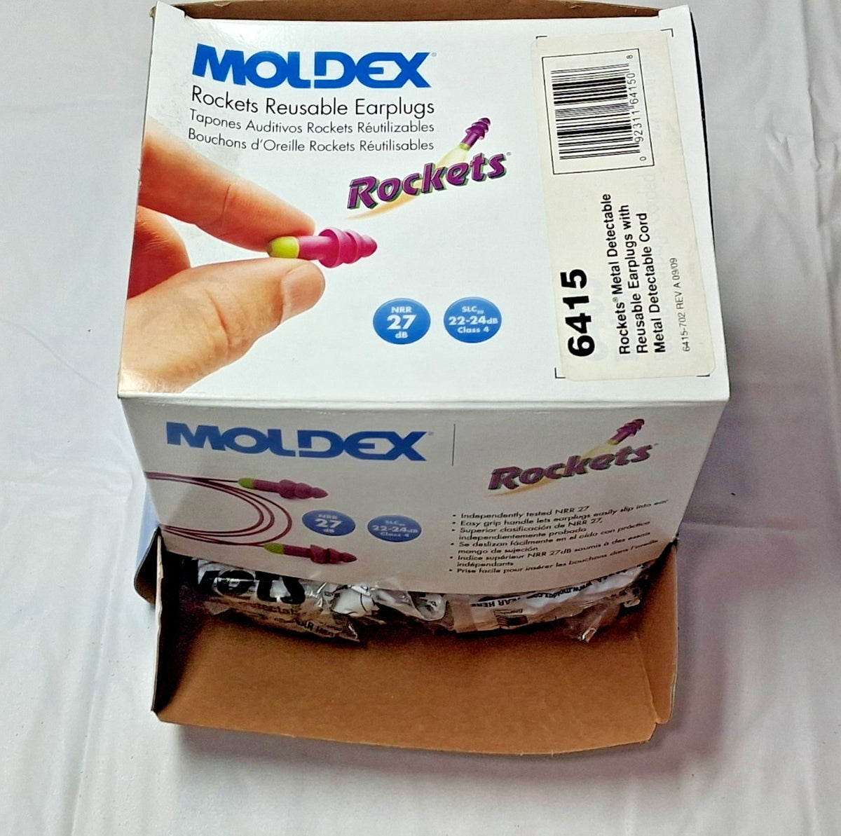 MOLDEX Earplugs 27 dB Foam Flanged Push-In Corded Purple QTY50 6415