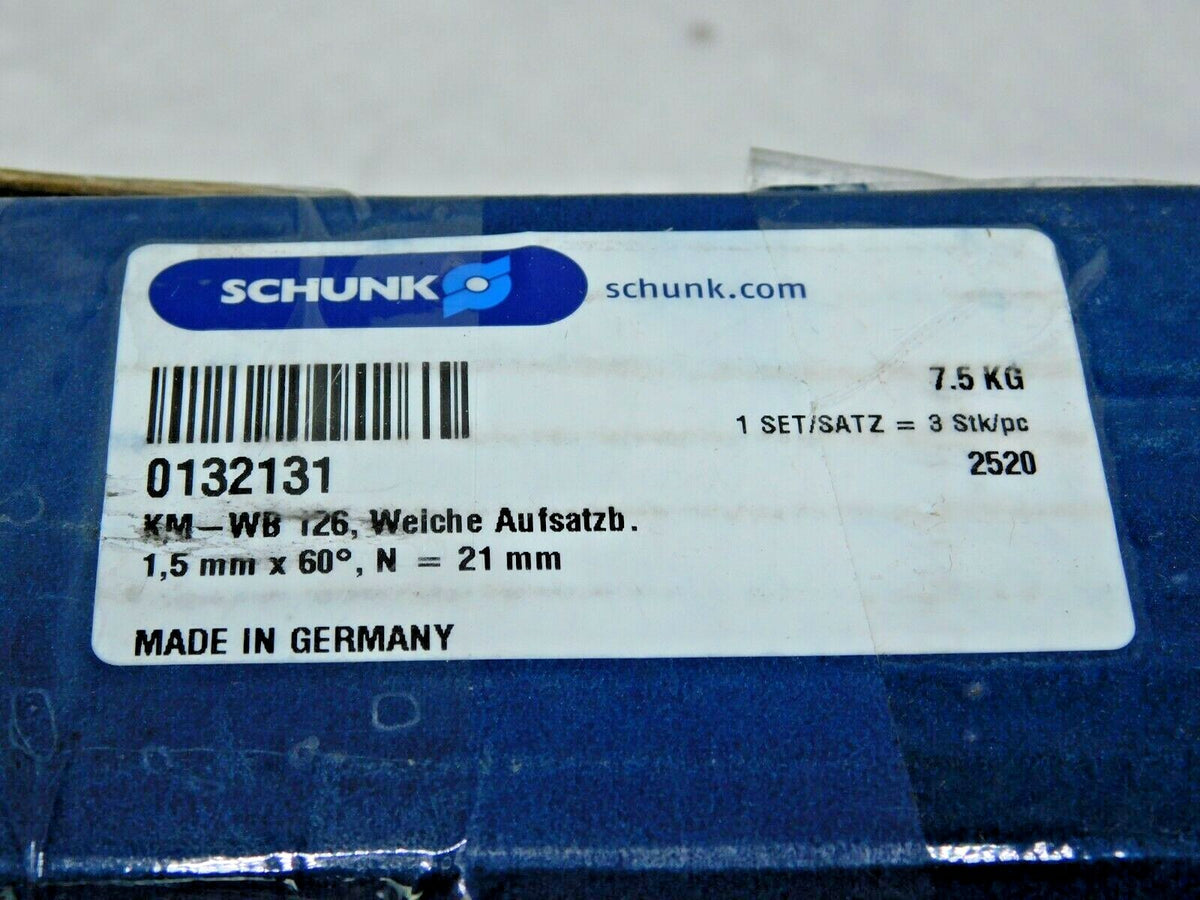 Schunk INCOMPLETE 2 Piece Square Soft Lathe Chuck Jaws KM-WB 126 132131