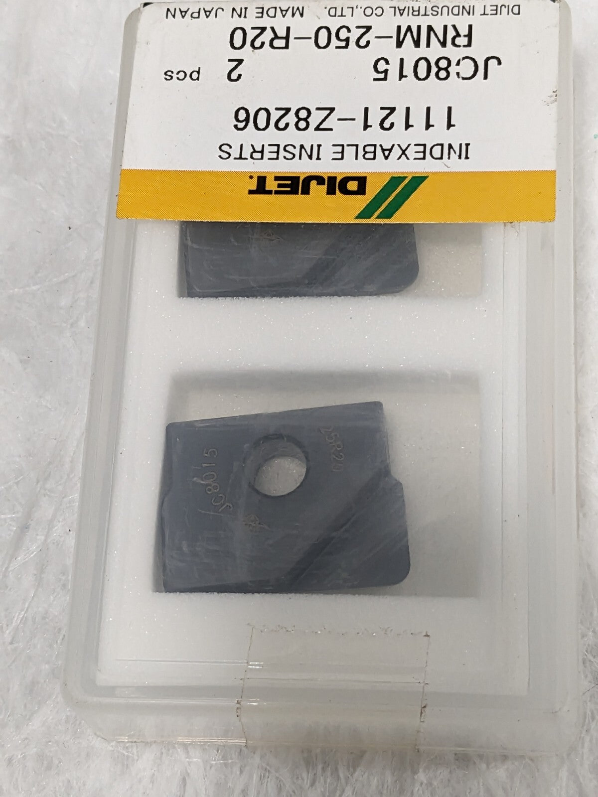 Dijet Carbide Milling Insert 25mm dia. Qty 2 RNM-250-R20 JC8015