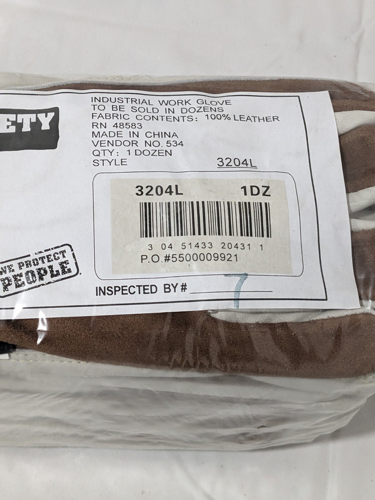 MCR SAFETY Cowhide Leather Work Gloves: Memphis 3204, Sz L Qty 12 3204L