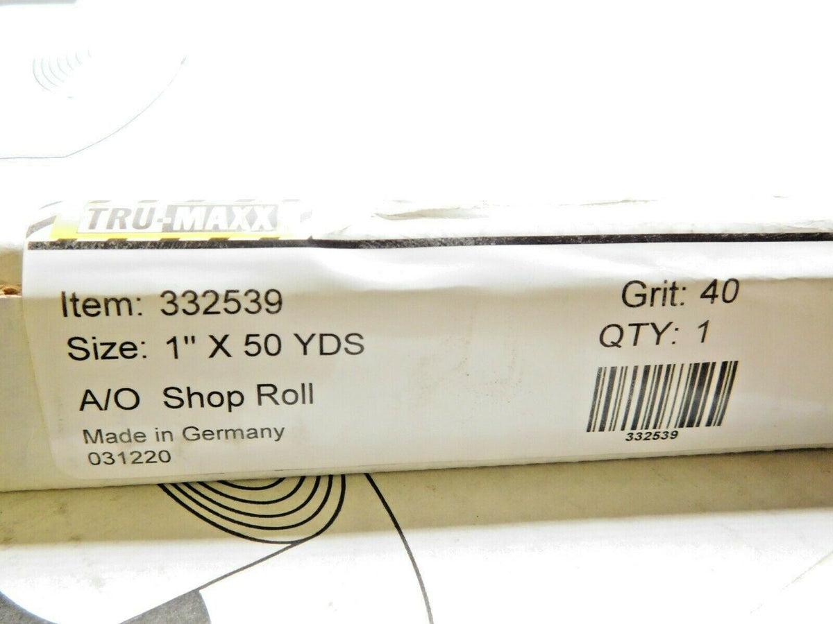 3 PACK Tru-Maxx Shop Rolls Flexible Cloth Aluminum Oxide 1" x 50 YDS 40G 332539