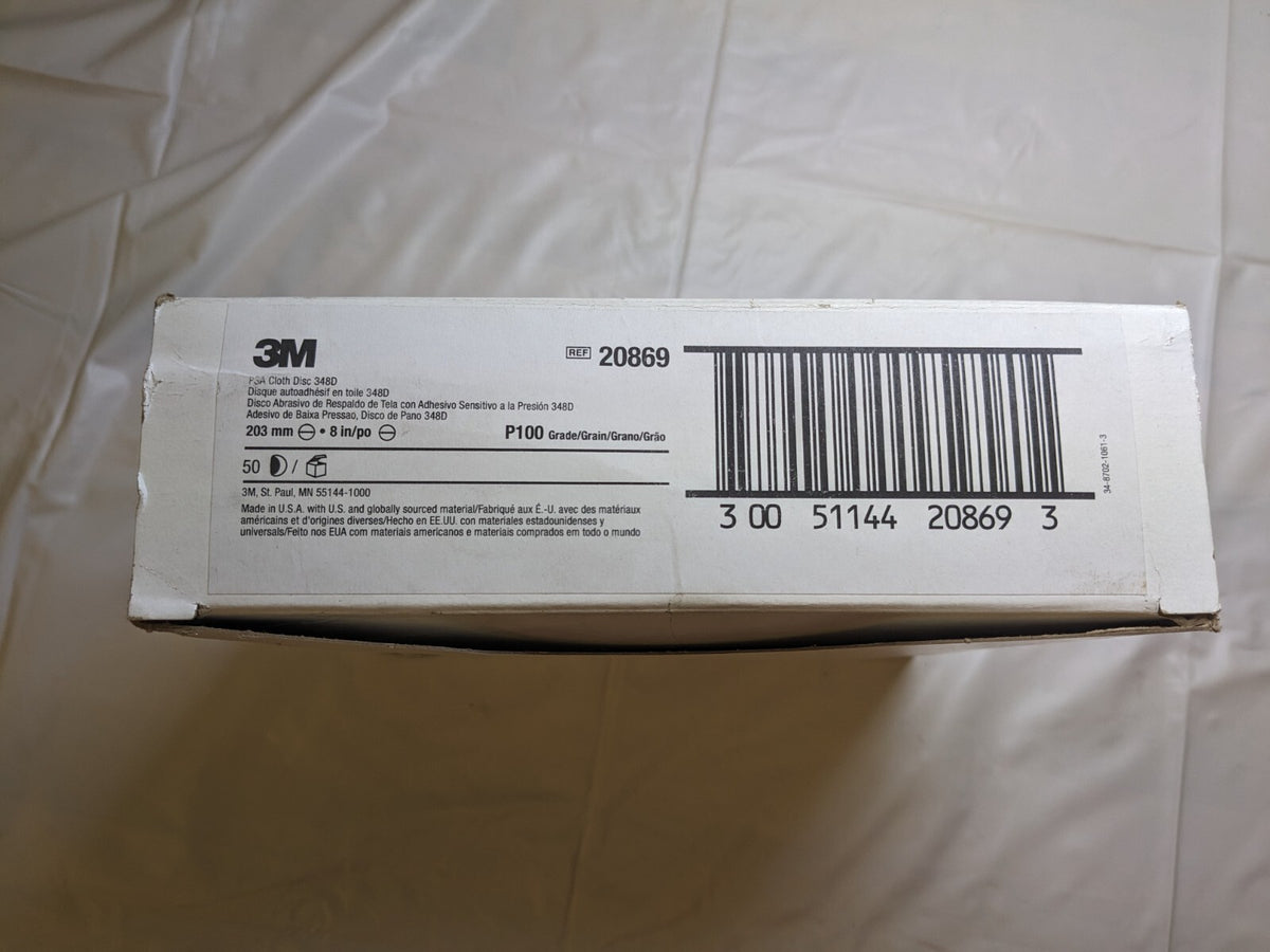 3M PSA Disc: 8" Disc Dia, 100 Grit, Aluminum Oxide 50pk 7010361779