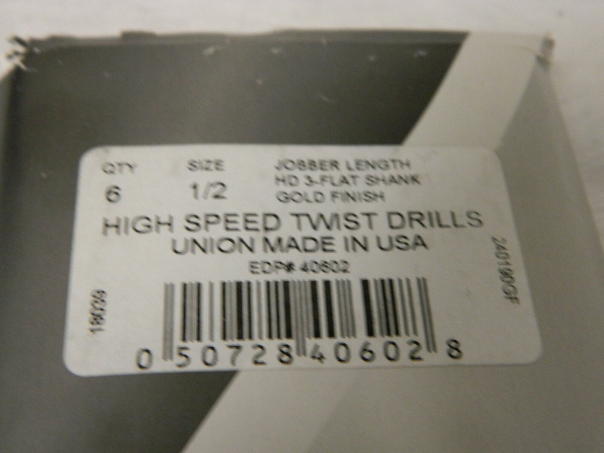 Viking Drill High Speed Jobber Length Drill 1/2" HD-3 Flat Shank Qty 6 4060