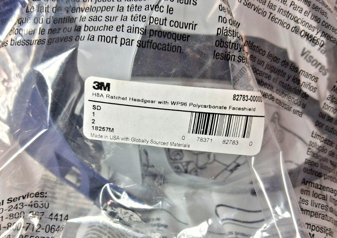 3M Face Shield & Headgear Chemical Splash/Debris 82783