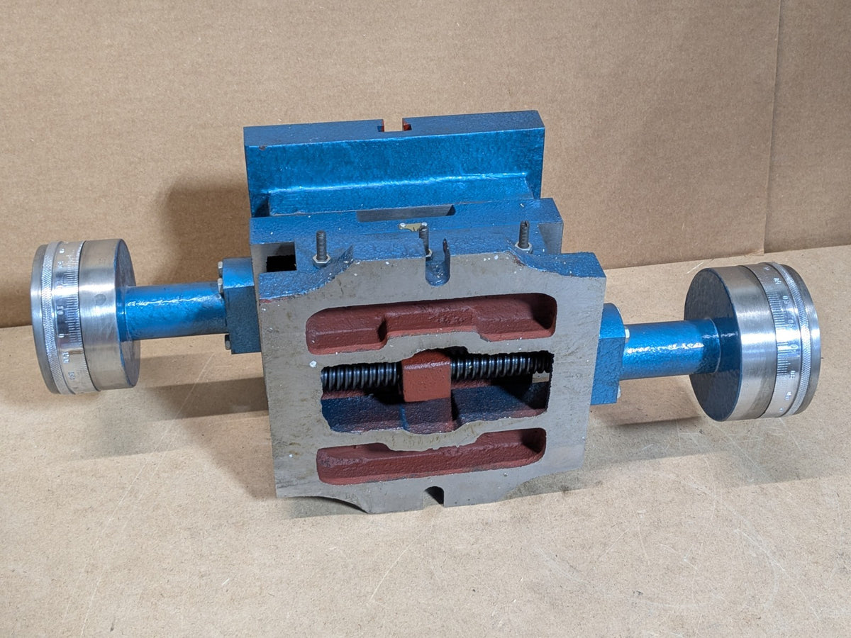 Compound Slide Machine Table w/ T-Slots 7-7/8" W. x 7-7/8" L. Missing Handles