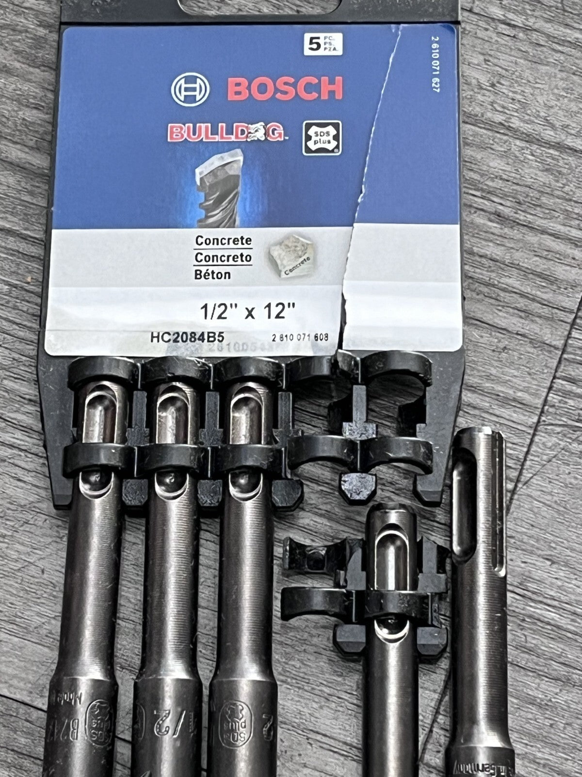Bosch 1/2" Diam, SDS-Plus Shank, Carbide-Tipped Rotary & Hammer Drill Bit 5PC
