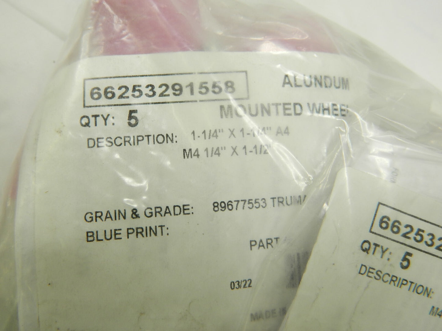 TRU-MAXX Mounted Point 1-1/4" Thick 1/4" Shk Dia, A4, 60 Grit Qty 10 66253291558